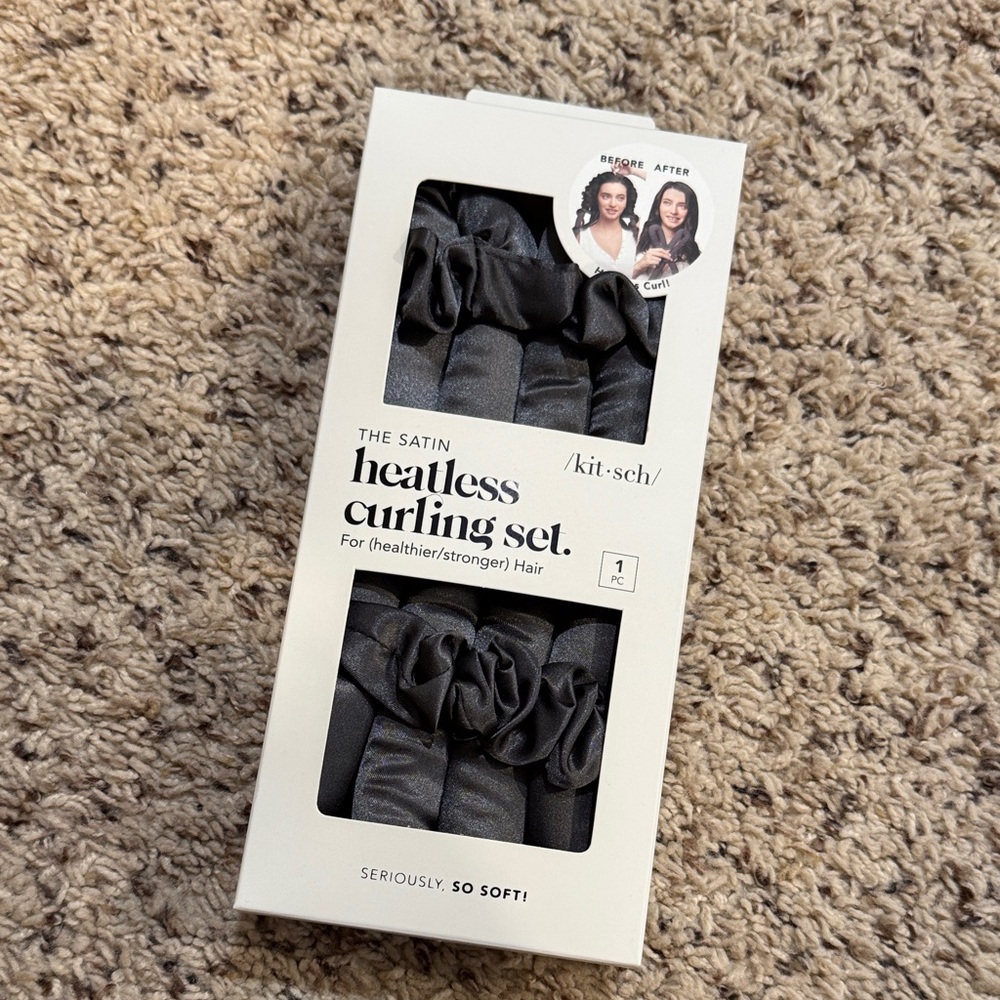 Kitsch Satin Heatless Curling Set - Charcoal
